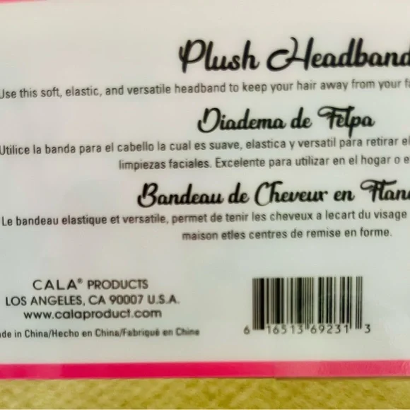 Pink Plush Headband for teens or adults - Picture 4 of 5